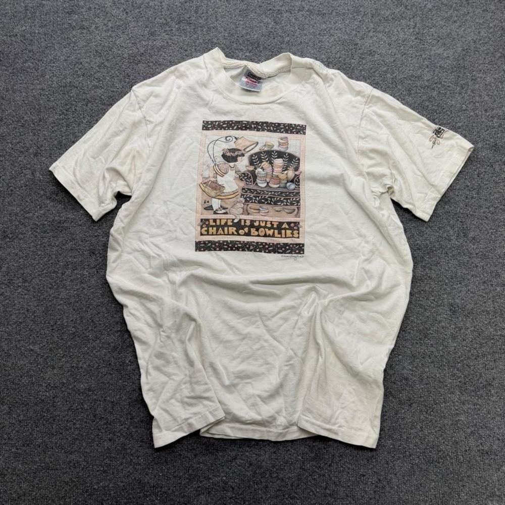 Oneita 90s Graphic T Shirt Mens Size Xl Life Is Just a Chair of Bowlies